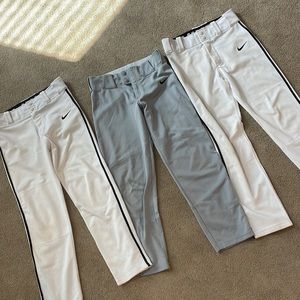 3 pairs Nike Youth Baseball Pants with Black Piping